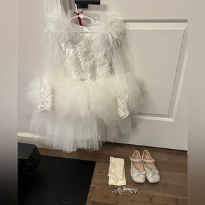 Custom made Communion Dress with matching Accessories